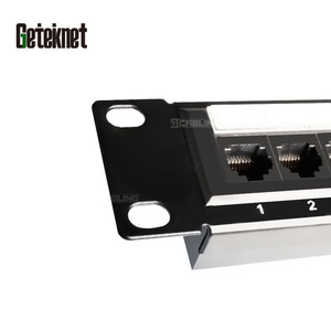 GETEKnet RJ45 socket 8P8C panel de conexión LAN 24 puertos 19 pulgadas 1U panel de conexión de redes Cat6 UTP panel de conexión - Product Image 4