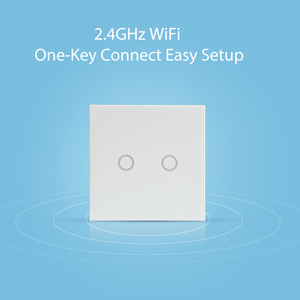 Tuya-interruptor de luz inteligente con WiFi, sensible al tacto, 2 entradas, 2 vías, UE