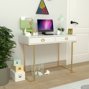 Modern lüks MDF ahşap altın çerçeve oturma odası mobilya koridor giriş konsol masa iki depolama çekmeceli - Product Image 3