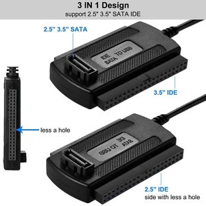 SATA PATA <strong>IDE</strong> Drive to <strong>USB</strong> 2.0 Adapter Converter Cable for 2.5 3.5 Inch Hard Drive Disk with External AC Power Adapter - Product Image 2