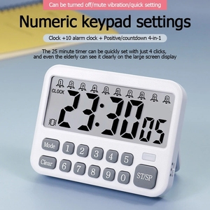 Digitaler Küchen timer 24H Uhr 10-Alarm-Uhren 99 Stunden Countdown Mute/Vibration Magnetischer Wecker Tisch Timer zum Kochen - Product Image 6