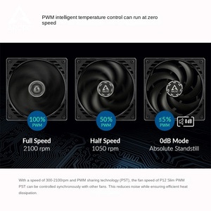 Para Arctic P12 Slim PWM 120mm CPU ventilador de refrigeración silencioso 300-2100RPM rodamiento de bolas PC disipador de calor tipo de aire producto para carcasa de ordenador - Product Image 4