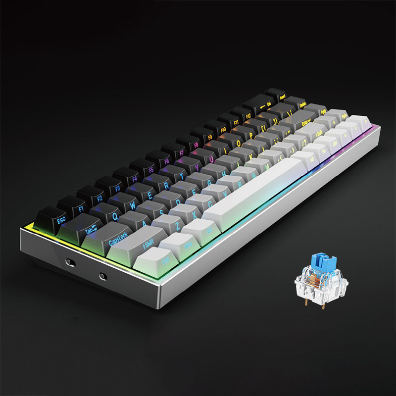 Degradado Blanco y Negro / Con Cable / Switch Azul