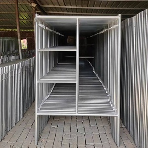 H çelik çerçeve 2 katmanlı galvanizli yürüyüş geniş merdiven çelik iskele çerçeve tipi iskele inşaat için Set - Product Image 6