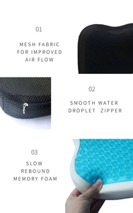 Bantalan kursi Gel Enhanced, Gel ortopedi anti selip & busa memori Coccyx untuk nyeri tulang ekor kursi kantor bantal kursi mobil - Product Image 6