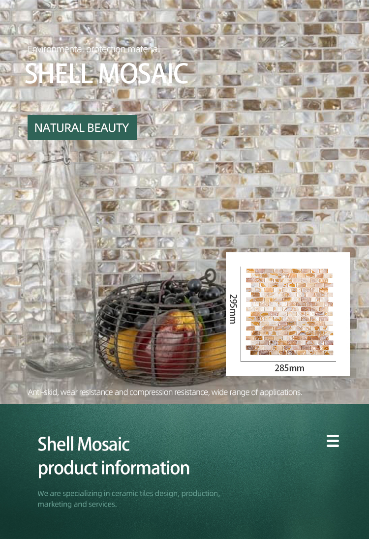 Shell Mosaic Hotel Interior Wall Square Natural Shell Backsplash Bathroom Wall Mosaic Tile
