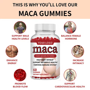 Maca Gummies Amino asitler mineraller ve vitamin organik Maca aralığı zengin kadınlar için kalça büyütmek için erkek canlılık geliştirmek - Product Image 4