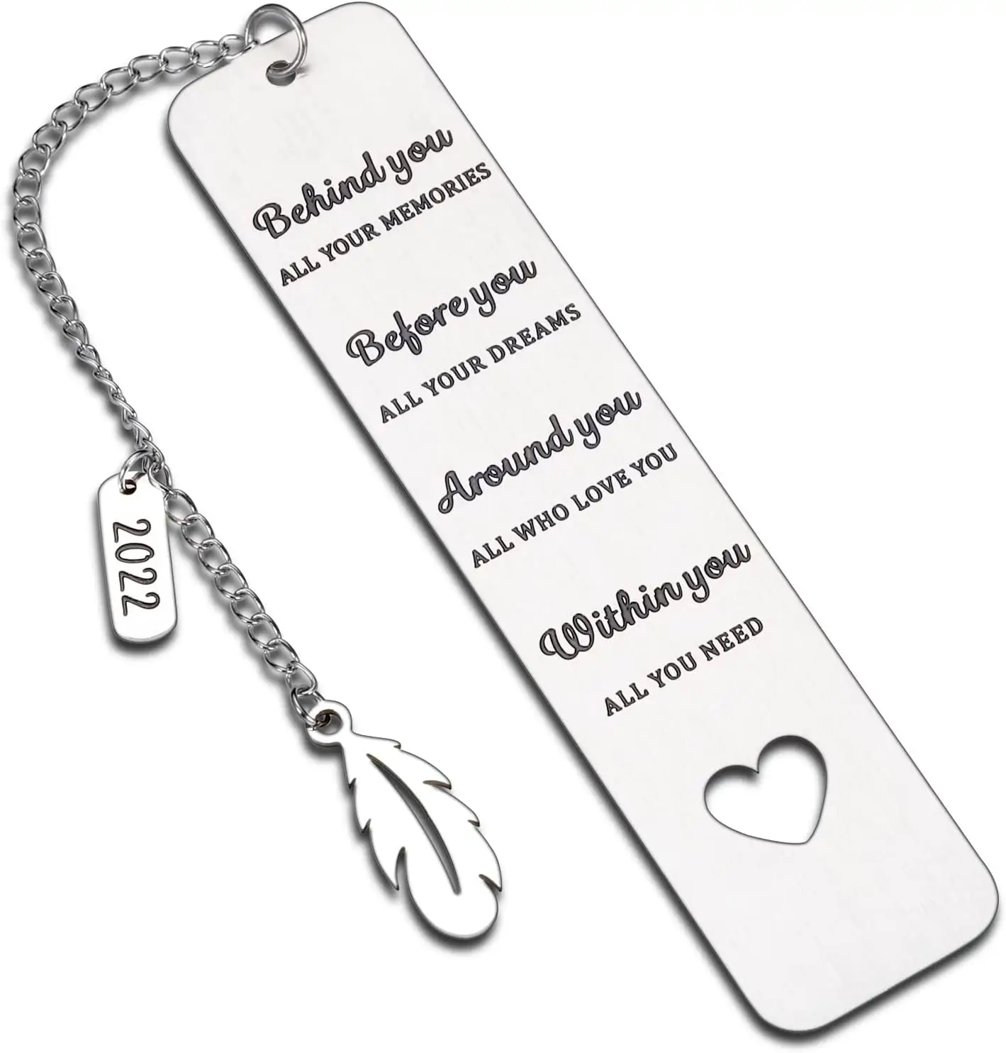 Chain Bookmark คนรักการสำเร็จการศึกษาของขวัญที่สร้างแรงบันดาลใจคริสต์มาสงานแต่งงานครบรอบเครื่องหมายหนังสือวันเกิด