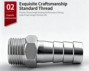 Stainless Steel <strong>Hose</strong> Barb Fittings 304 316 <strong>Male</strong> <strong>Female</strong> Thread Pipe Connector for Water Oil Gas - Product Image 4