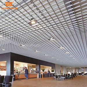 Modern Suspended Metal <strong>Grid</strong> <strong>Ceiling</strong> <strong>Tiles</strong> Aluminum Open Cell Drop <strong>Ceiling</strong> <strong>Tiles</strong> Fireproof for Supermarket Shopping Mall Plafond - Product Image 3