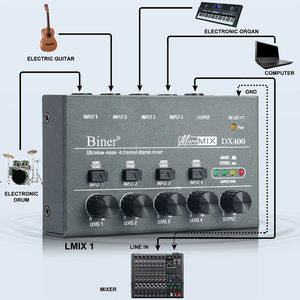 OEM DX400 estéreo/Mono entrada y salida mezclador de sonido 12V Mini estéreo 4 canales Mini mezclador ESTÉREO - Product Image 2