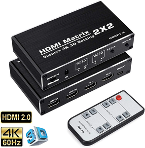 New Arrival 2X2 4K <strong>HDMI</strong> <strong>Matrix</strong> <strong>2</strong> in <strong>2</strong> Out <strong>HDMI</strong> Switch Splitter with Remote - Product Image 2