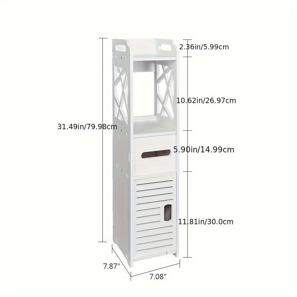 Geometric Single Door Bathroom Cabinet | 18*80*20cm