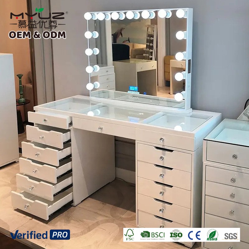 Coiffeuse blanche + miroir