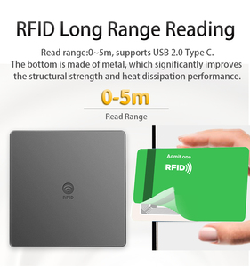 XGSun Smart UHF RFID Reader Writer 860-960MHz con interfaz USB Plug and Play para lectura de tarjetas de etiquetas de escritorio - Product Image 3