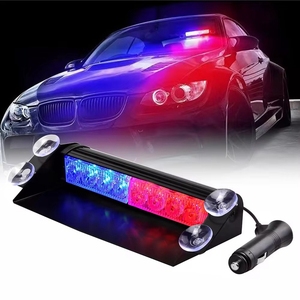 8LED evrensel araba çakarlı lamba flaşör 3 yanıp sönen modları DC 12V araç yanıp sönen ışık uyarı lambası kırmızı mavi acil durum ışıkları - Product Image 3