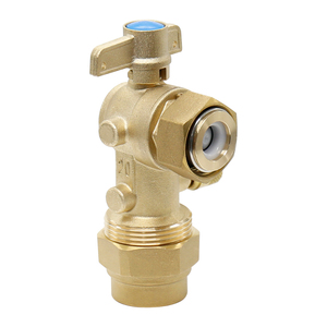 DN15 * 3/4*25 PN16 anti-hırsızlık NPT BSP kadın erkek açı tipi kilitleme vana su sayacı bakır pirinç kilitlenebilir küresel vana ile anahtar - Product Image 2