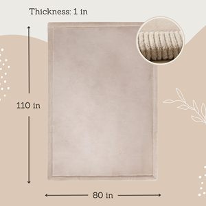 Tenderfun matras bermain bayi, karpet busa memori beludru koral lembut awan antiselip tahan air krem - Product Image 3