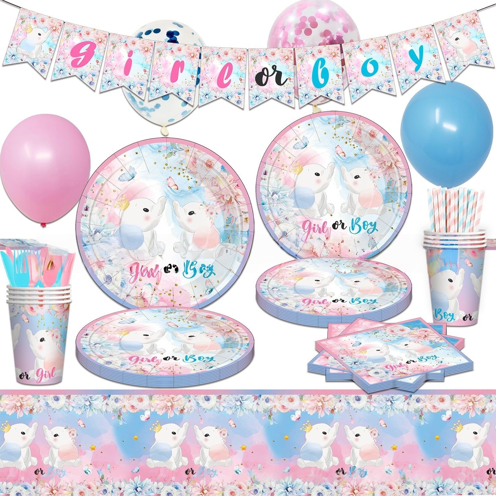 pink blue balloon * 20pcs