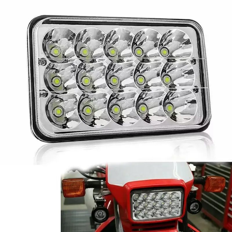 ไฟหน้า LED รถจักรยานยนต์4x6 45W 5นิ้วกำลังมาแรง2024ไฟหน้ารถแทรคเตอร์สำหรับรถออฟโรดรถบรรทุกสำหรับฮอนด้าสำหรับ Suzuki