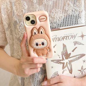 ขายดีล่าสุดสำหรับ iPhone 16เคสโทรศัพท์ labubu 3D น่ารักลายการ์ตูนซิลิโคนยืดได้ขายึดโทรศัพท์มือถือ - Product Image 4
