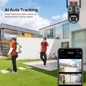12MP V380 Pro Wifi Cámara 4G Tres lentes Audio bidireccional Ptz Red inalámbrica Tres pantallas IP Cctv Cámara de seguridad para exteriores - Product Image 3