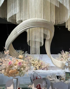 Sang Trọng Tùy Chỉnh Xách Tay Có Thể Gập Lại Tua Rìa Rèm Cửa Nội Thất Thiết Lập Đảng Nhiếp Ảnh Vòm Đám Cưới Backdrop Cho Đám Cưới Các Sự Kiện - Product Image 6