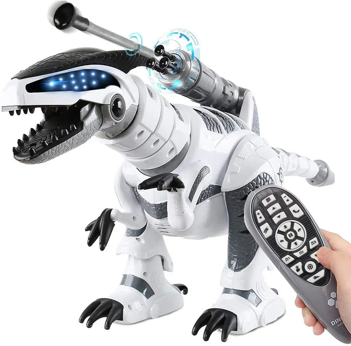 Robot de dinosaurio K9 RC para niños, dinosaurio con Control remoto infrarrojo, juguete inteligente programable con música y baile