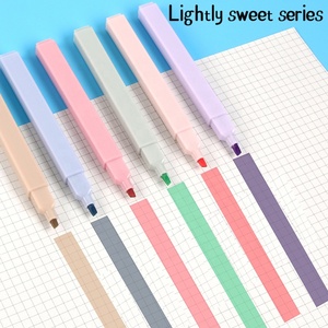 Oem özel ekonomik vurgulayıcı dikdörtgen işaretleyici kalem Macaron pembe vurgulayıcı - Product Image 5