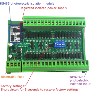 24 dia32 32CH NPN/PNP otticamente isolato ingresso di commutazione scheda collettore digitale RS485 Modbus RTU modulo DC 12V 24V - Product Image 5