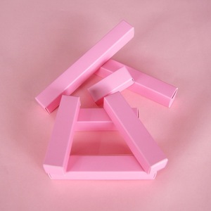 Kozmetik ambalaj için hazır stok pembe küçük katlanır kozmetik karton ambalaj kutusu - Product Image 3