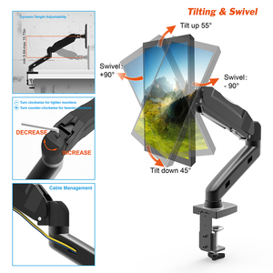 CHARMOUNT 360度回転デスクトップ液晶モニタースタンド調節可能コンピュータライザーTVマウント & カート - Product Image 4