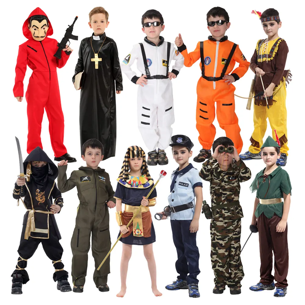 Halloween Astronaut Kostuum Feest Soldaat Brandweerman Uniform Carnaval Carrièredag Kids Performer Cosplay Kostuum