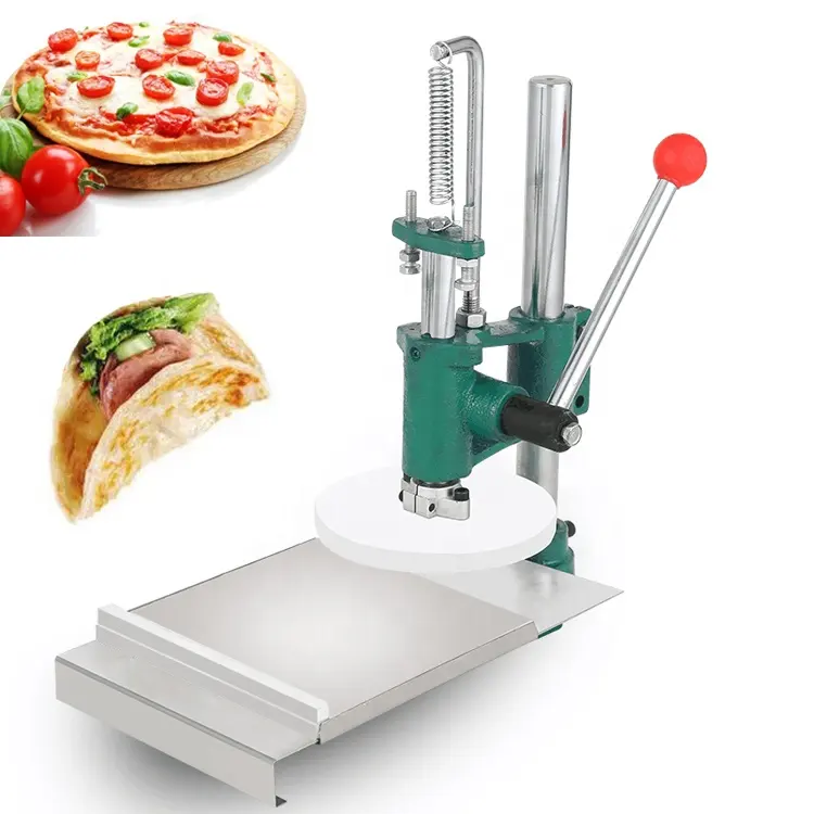 Comercial 12cm 16cm 20cm/22cm/25cm Máquina laminadora de masa de Pizza Manual de operación manual Máquina de prensa para hacer masa de Pizza