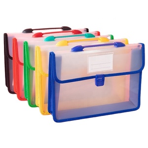 Carpeta de archivo expandible A4 de plástico PP transparente, bolsa de sobre, manija de documento de cartera con producto de archivo conveniente de alta visibilidad - Product Image 1