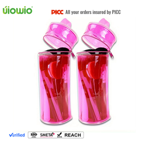 Uiowio tùy chỉnh thời trang dây kéo hình trụ Pouch đóng cửa mỹ phẩm Vòng hình tròn xi lanh Túi PVC - Product Image 1
