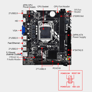 Placa base H61M de suministro de fábrica para InteI Core I7 / I5 / I3 / Pentium / Celeron LGA1155 DDR3 100% completamente probada - Product Image 6