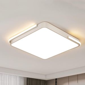 ไฟเพดาน LED ฟลัชเมาท์แบบบางเฉียบโคมไฟสี่เหลี่ยมหรี่แสงได้สามสี90ทันสมัยสำหรับการควบคุมในร่มที่อยู่อาศัย85 - Product Image 1