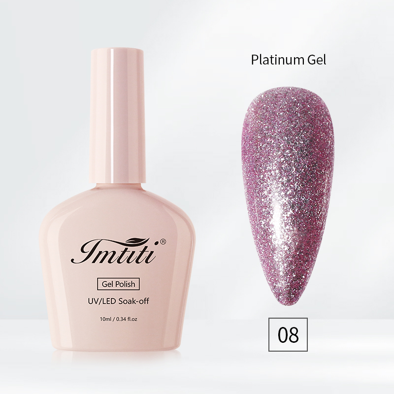 Gel pailleté platine 08#