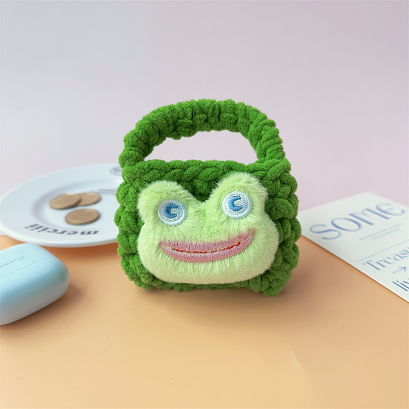 Sac tricoté vert grenouille laid à grande bouche-118cm
