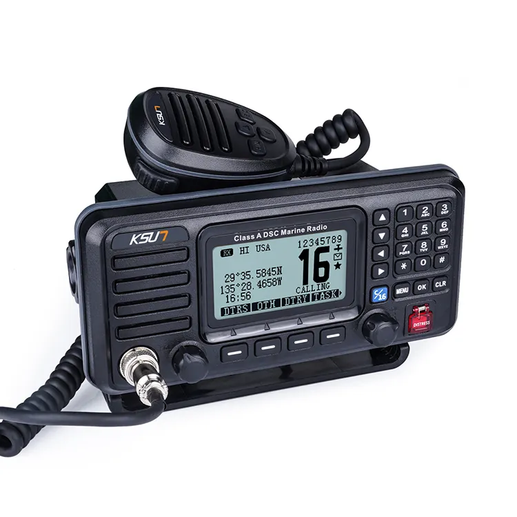 KSUN Radio Marina P510 25W DSC IPX7 Impermeable Radio Marina Bidireccional Transceptor VHF GNSS GPS Barco Fijo Radio Marina