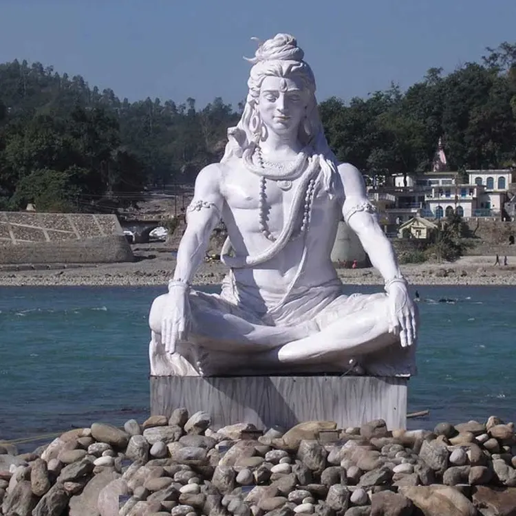 Fabrika fiyat hint hindu tanrı rab shiva mermer heykel yaşam boyutu heykel tapınağı için