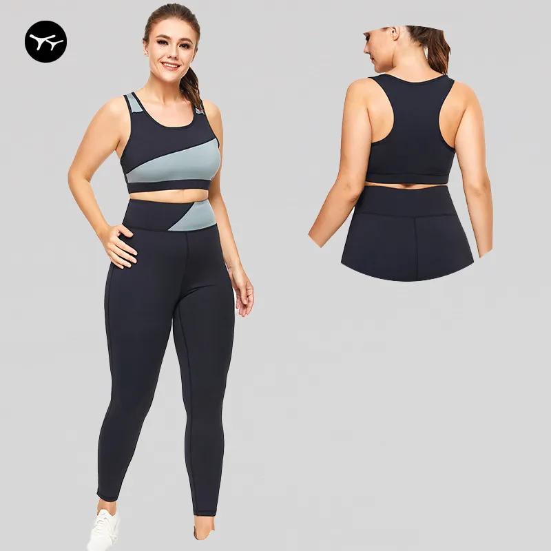 Wholesale Ladies Private Label fitness Wear Yoga gym leggings set plus size Workout Clothing Women Active Wear Yoga Set