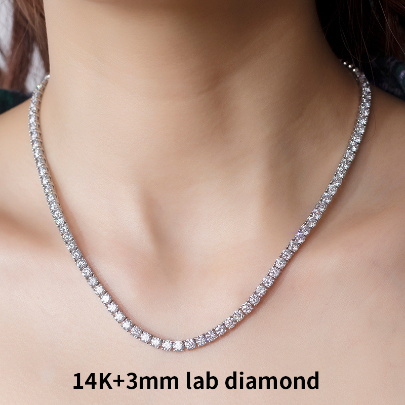 Oro 14K 3,0 mm 45 cm diamante sintetico