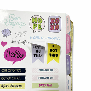 Logotipo de papel corrugado Cajas de envío personalizadas Hoja adhesiva Planificador 2026 Diarios Cuaderno con página DE Pestaña de índice