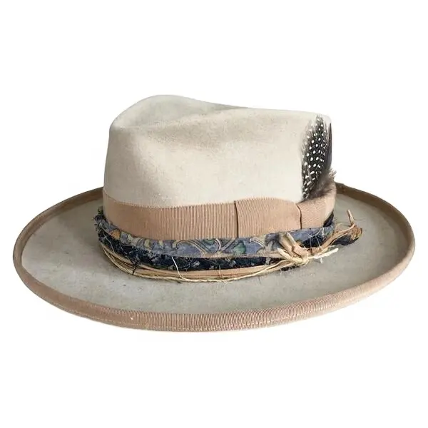Cappello Fedora in feltro di pura lana cappello da Rancher Vintage da strada aperto cappelli Panama ventilati per le vie aeree per uomo donna