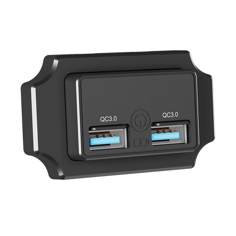 2 USB-A 2 QC3.0 18W+18W avec interrupteur tactile