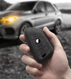 Замшевый кожаный чехол для ключей автомобиля аксессуары для автомобильного пульта дистанционного управления защитный чехол декоративный аксессуар для BMW Автомобильный держатель для ключей - Product Image 6