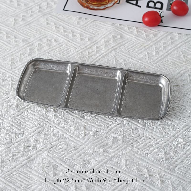 Disque carré argenté à 3 grilles 22,5*9*1cm