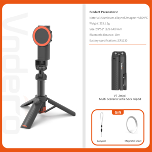 Vndefoo Giá đỡ hút từ tính 0.64m Giá đỡ chân máy ảnh tự sướng kẹp hút cho iPhone để bàn hoặc du lịch - Product Image 5